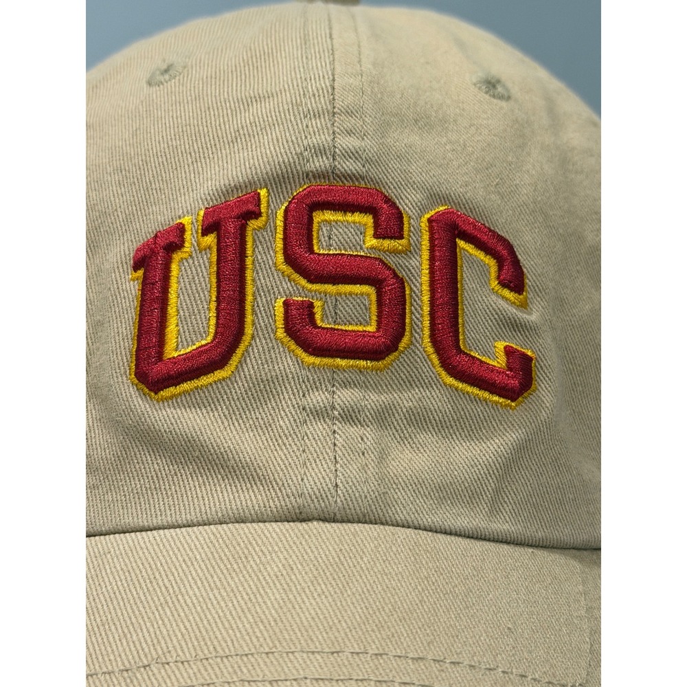 47 Brand USC Trojans Hat Mens Khaki Tan Adjustable Strapback Baseball Cap Fan